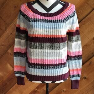 Abercrombie & Fitch Multi Color Stripe Knit Sweater Small